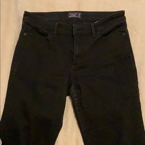 Black jeans knee slits